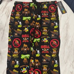 Black Graphic Pajama Pants